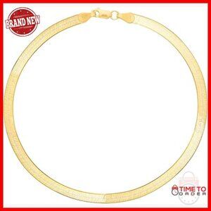 10k Gold 5mm Herringbone Chain Bracelet with Lobster Clasp 7-9 Inch